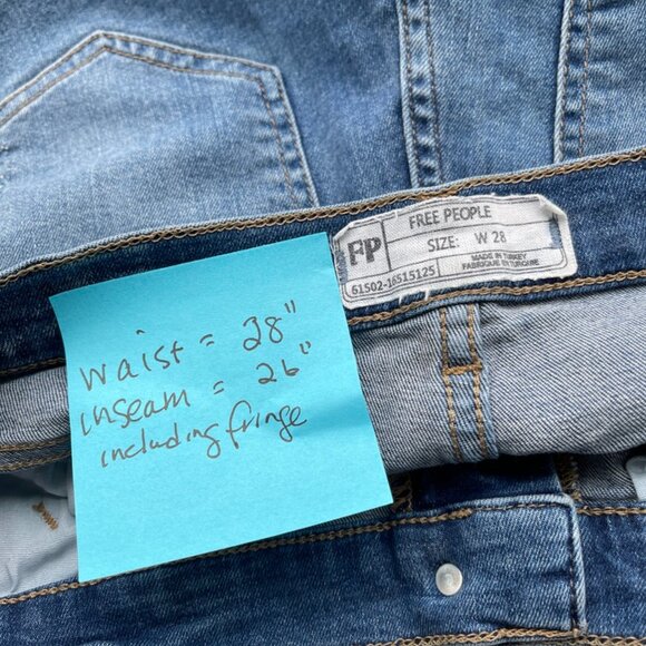 Free People Great Heights Frayed Skinny Jeans Mid Rise Medium Wash Womens 28 - Picture 7 of 7